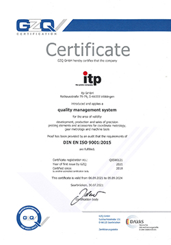 Product quality certificate