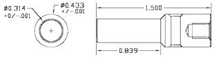 M5 Height Gage Adapter 8mm Drawing