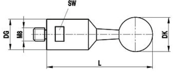 Calibration Sphere M8 Dimensions