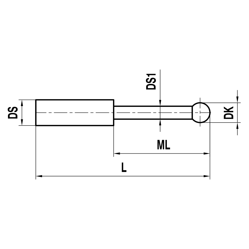 Non-threaded, Stepped-stem Pin Stylus for Star Configurations
