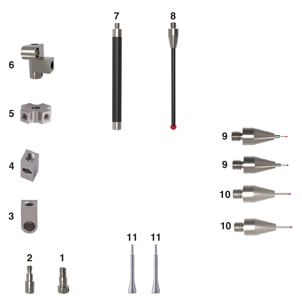 TBM3KIT14 - M3 styli set for Zeiss Vast XXT (14 pieces)