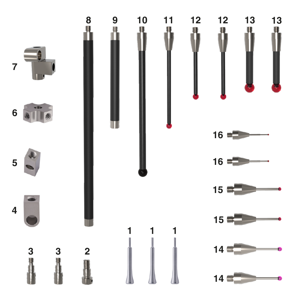 TBM3KIT24 - M3 styli set for Zeiss Vast XXT (24 pieces)